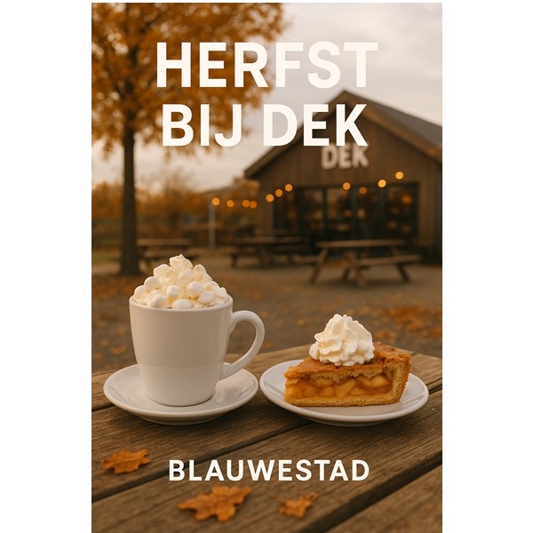 Herfst bij DEK Blauwestad Oldambtmeer Groningen Nederland koffie, thee, warme chocomel slagroom marshmallows appeltaart slagroom