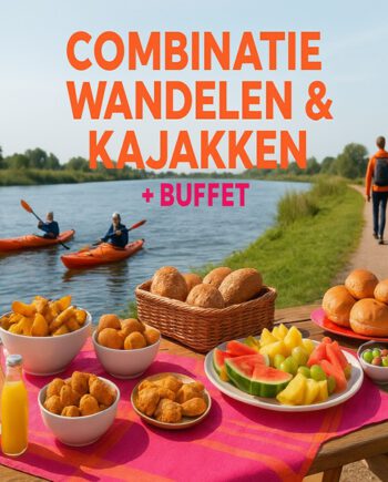 Wandelen & Kajyakken Buffet lunch of ontbijt terras Drinken Eten Kayakverhuur DEK Blauwestad Oldambt Groningen Nederland