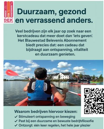 Blauwestad Duurzaam Belevenis Kayak Abonnement kayakken een jaar lang op Oldambtmeer Groningen Nederland