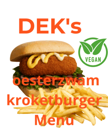 DEK's Vegan oesterzwamkroketburger met patat